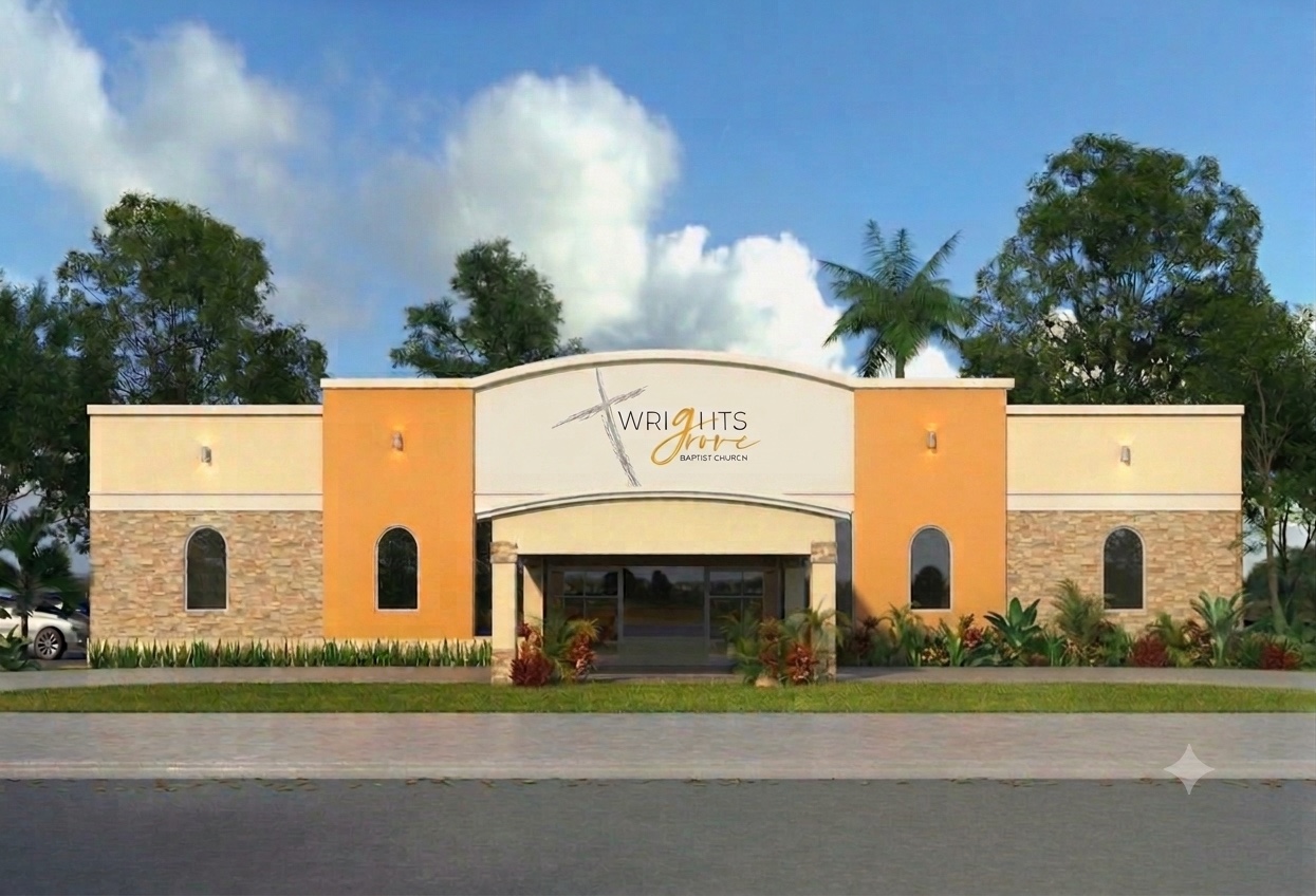 Architectural rendering of the future Wrights Grove Baptist Church building